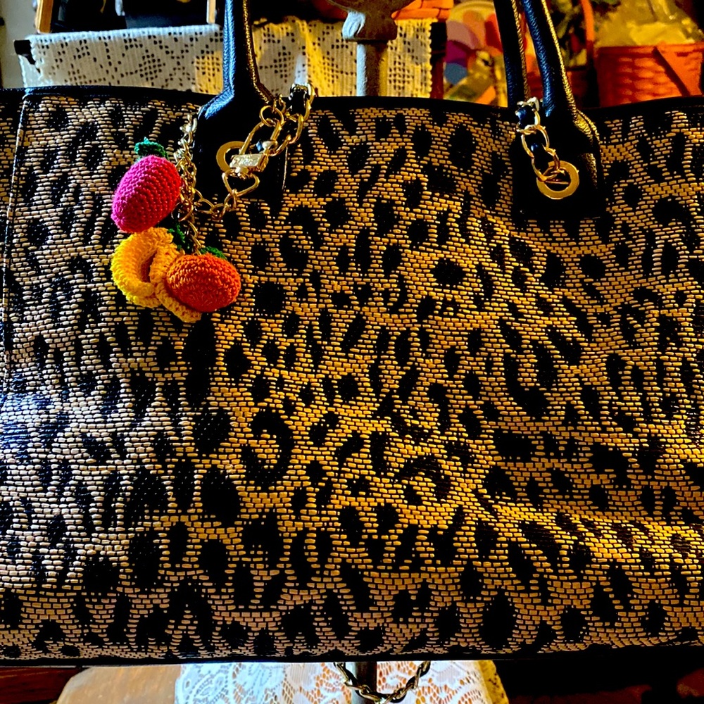 Betsey Johnson Fun Leopard Print with Fruit Big Tote
